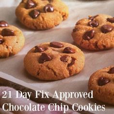 21 Day Fix Dessert, 21 Day Fix Desserts, 21 Day Fix Snacks, Chocolate Chip Cookie Recipes, Weight Watcher Desserts, Sugar Detox Recipes, Fixate Recipes, 21 Day Fix Diet, Beachbody Recipes