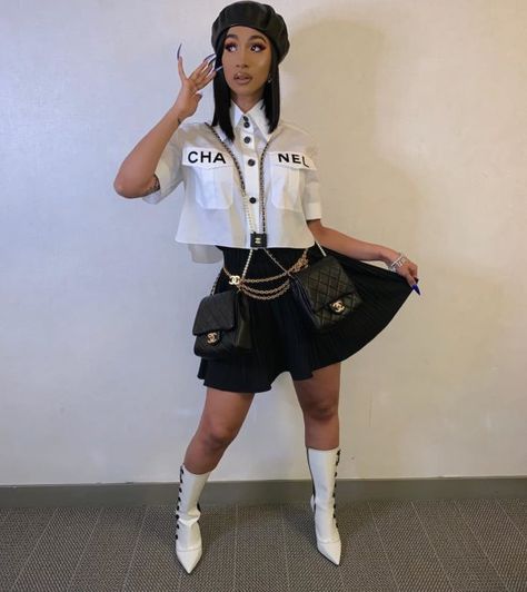 Cardi B Chanel, Cardi B Photos, Celebrity Quiz, Chanel Shirt, B Fashion, Womens Style, Kris Jenner, Fashion Quotes, Doja Cat