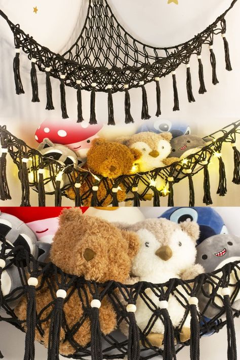 Hammock Holder, Hammock Storage, Corner Hammock, Animal Hammock, Stuffed Animal Net, Stuffed Animal Hammock, Toy Hammock, Room Things, Diy Hammock