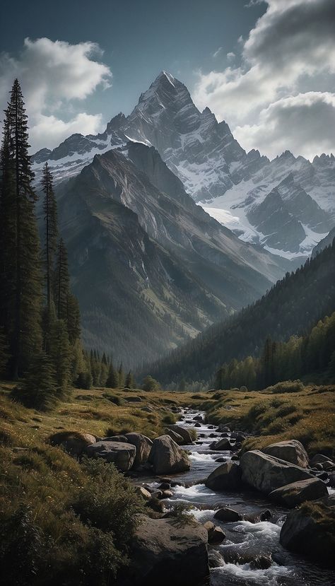 , #Creative, #Inspiration, #AD, #AI Dark Forest Aesthetic, Iphone Wallpaper Landscape, River Landscape, Fantasy Forest, Beautiful Landscape Wallpaper, Phone Wallpaper Images, Sky Art, Fantasy Aesthetic, Landscape Nature