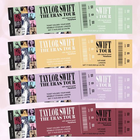 Eras Tour Ticket, Eras Tour Concert, Magic Man, Ticket Holders, Taylor Swift The Eras Tour, Ticket Template, Cute Patches, Wembley Stadium, Mans World