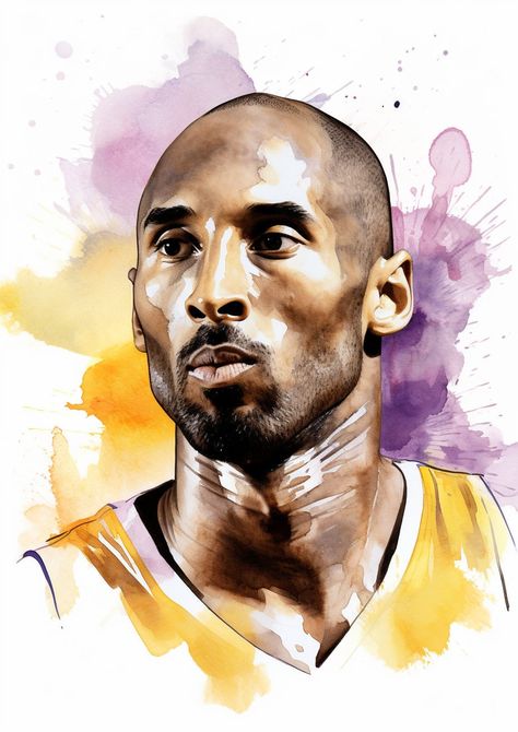 Immerse yourself in the world of sports and art with our exquisite collection of Kobe Bryant watercolor head shots featuring captivating color blast elements. This collection pays tribute to the late, great Kobe Bryant, celebrating his indomitable spirit and legacy both on and off the basketball court. Key Features: Stunning Watercolor Technique: Each Kobe Bryant head shot is meticulously crafted using the delicate and expressive medium of watercolors. The result is a breathtaking portrait that Color Digital Art, Sketches Easy, Watercolor Techniques, Art Festival, Kobe Bryant, Original Watercolor Painting, High Quality Art Prints, Original Watercolors, Colorful Art