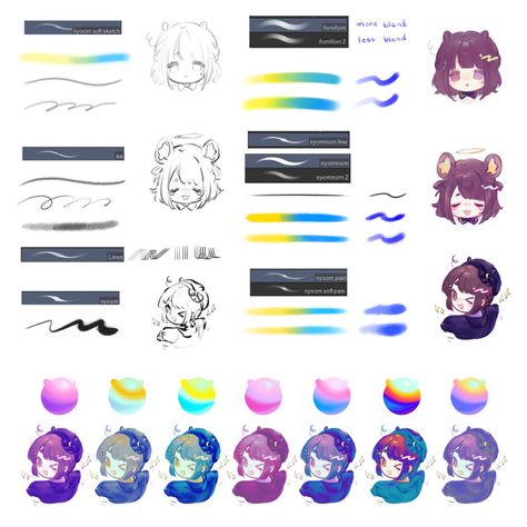 ✦ N ✧ on X: "Hihii here is the clip studio paint ver!🙇‍♀️ I posted all my painting brushes and some gradient maps 💜 I hope you like them !!🙏🥺 Download: https://t.co/8X05Ow7aE6 https://t.co/8aC1dg9ltB" / X Clip Studio Paint Brushes, Gradient Map, Painting Brushes, Procreate Tutorial, Drawing Studies, Coloring Tutorial, Digital Painting Tutorials, Clip Studio Paint, Art Brushes