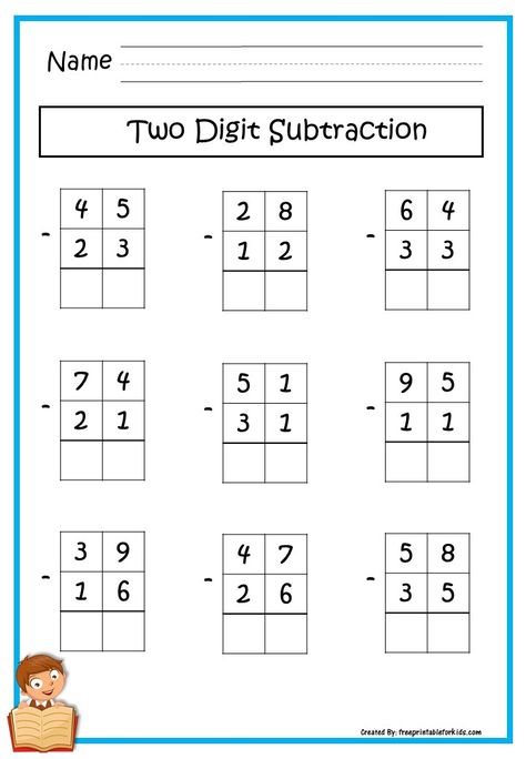 Fun, Free Printables to practice and sharpen math skills Two Digit Subtraction, Class 1 Maths, Printable Worksheets For Kids, Kids Worksheets Printables, Math Printables, Second Grade Math, Kindergarten Math Worksheets, Educational Printables, Math Skills