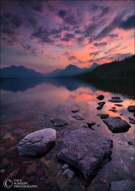 Lake McDonald Sunrise by Zack Schnepf on flickr Montana Scenery, Lake Moraine, Montana Living, Blending Techniques, Earth Photography, Lake Mcdonald, Montana Usa, Art Shows, Multiple Exposure