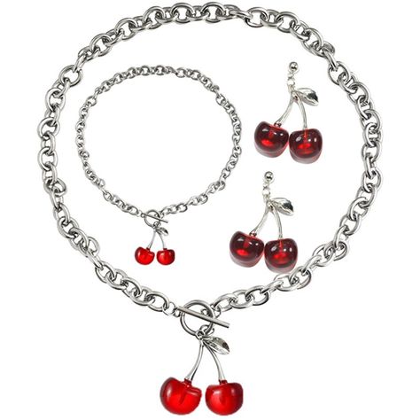 PRICES MAY VARY. 【Charming Match】 Sweet appearance, bright red, youthful, fresh and enthusiastic fruit wear super white. Feel smooth and exquisite whether you are short or long hair, with your sweet smile you are very attractive 【Material】djustable Silver Choker Necklace with red or black cherry, Made by high quality stainless steel and resin.cute and beautiful. 【WIDELY APPLICABLE】 Whether it's a party, a dinner, a date, a daily trip or daily wear, cherry earrings are your best choice. Bright co Red Jewelry Set, Sliver Necklace, Cherry Earrings, Silver Choker Necklace, Fruit Earrings, Choker Necklace Set, Cute Fruit, Red Cherry, Red Jewelry