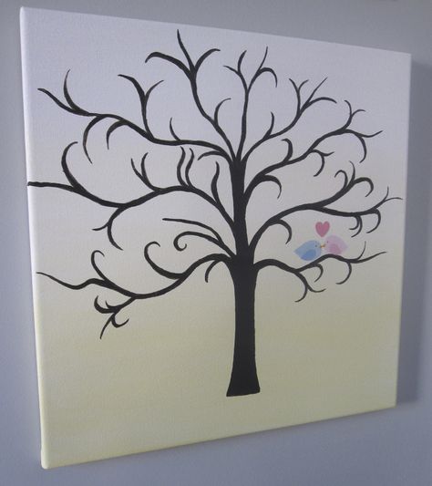 Gender Reveal Party - Pink and Blue Finger Print Leaves Tree Painting Gender Reveal Fingerprint Tree, Tree Sayings, Tree Without Leaves, Paint A Tree, Gender Reveal Ultrasound, Gender Guessing, Simple Gender Reveal, Baby Tree, Blue Fingers