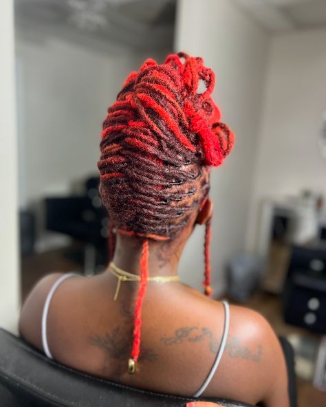 Remember rat tails in the 90s? We making it a vibe still in 2024 with this vivid haircolor💕 #savannahhairstylist #theglowuhpcollection #uglyhairrprevention #savannahlocs #womenslocstyles #lochairstyles #mediumlengthlocstyles #atlhair #houstonhair #atlhair #jaxhair #lochaircolor #haircolor 90’s Loc Styles, Loc Styles, Locs Hairstyles, Medium Length, Locs, Savannah Chat, Hair Stylist, Hair Color, Hair