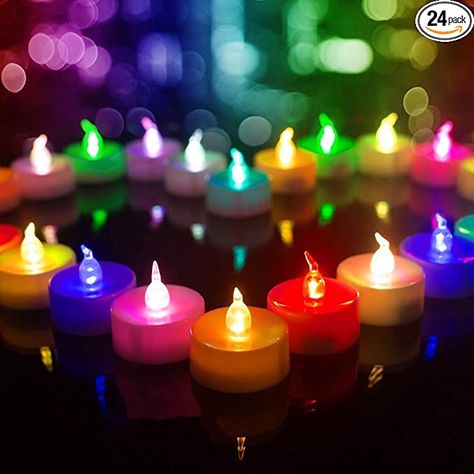 Amazon.com: Beichi Color Changing LED Tea Lights Bulk, Set of 24 Flameless Tealight Candles with Colorful Lights, Battery Operated Colored Fake Candles, No Flickering Light, [White Base]: Home Improvement Pool Candles, Battery Tea Lights, Led Tea Light Candles, Fake Candles, Flameless Tea Lights, Battery Operated Tea Lights, Coloured Candles, Colorful Lights, Tealight Candles