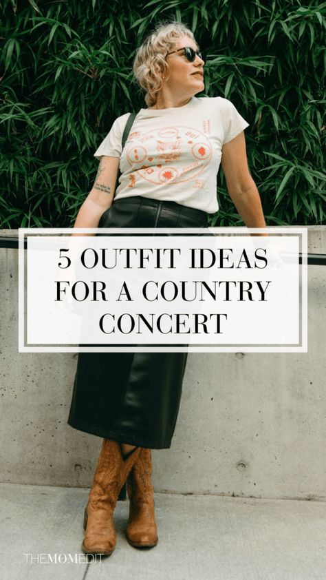 Dress With Cowboy Boots Plus Size, Country Concert Looks Plus Size, Country Night Out Outfit, Mom Concert Outfit, Dixie Chicks Concert Outfit, Cowboy Boots Jean Shorts, Chris Stapleton Concert Outfit, Plus Size Western Outfits Woman, Cowboy Boot Outfits With Jeans