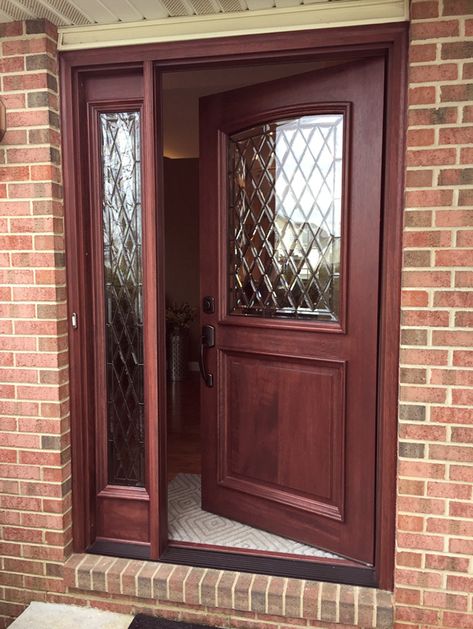 Half Glass Door, Door Pictures, Interior Front Door, Beautiful Front Doors, Door Picture, Mahogany Doors, French Doors Patio, Fiberglass Door, Door Design Interior