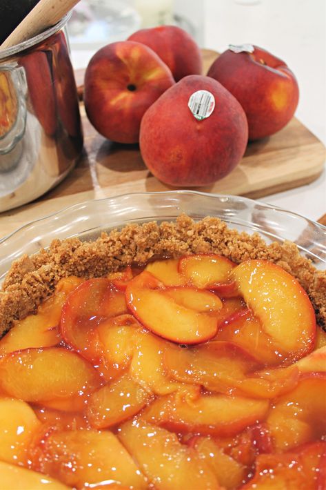 Peaches and Cream Pie – No Baking Necessary! Peaches and Cream! Is there a better combo than this!? How about adding the word pie at the end? Yup I think that will do the trick! It is peach season and guess what the first thing I decided to whip up was…you guessed it! This no bake peaches and cream pie. It’s quickly become a favorite around here! This week I have partnered up with Kroger Co. and Prima® Wawona Peaches to bring you a yummy new recipe featuring the delicious yellow peaches ... No Bake Peach Pie, Bake Peaches, Peaches And Cream Pie, Cream Pie Filling, Grilled Peach Salad, Baked Peach, Peach Salad, Grilled Peaches, Peaches And Cream