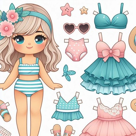 Doll Stickers, Princess Paper Dolls, Free Printable Paper Dolls, Short Crochet, Barbie Drawing, Barbie Paper Dolls, Paper Dolls Clothing, Paper Dolls Diy