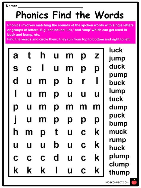 Phonics ‘UCK’ & ‘UMP’ Sound Worksheets & Activities | KidsKonnect Consonant Clusters Activities, Consonant Clusters, Spoken Words, Single Letter, Greek Words, Simple Words, Cut And Paste, Letter S, Sign I