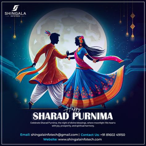 ✨ Happy Sharad Purnima! 🌕 On this special night, as the full moon blesses the earth with its brightest glow, let’s embrace the divine energy, celebrate the abundance, and offer gratitude for the blessings in our lives. 🙏✨ Sharad Purnima is a time to celebrate the harvest, reflect on spiritual growth, and enjoy the traditional delights like kheer under the moonlight. 🌙 May this night bring peace, prosperity, and happiness to you and your loved ones. 💫 Shingala Infotech today to discuss your m... Happy Sharad Purnima, Sharad Purnima, Under The Moonlight, Divine Energy, The Full Moon, The Harvest, Time To Celebrate, The Divine, Spiritual Growth