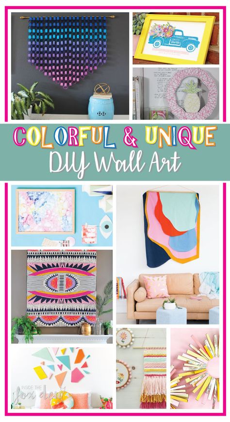 Diy Colorful Wall Art, Decorating New Home, Minimalist Living Tips, Diy Dorm Decor, Diy Wall Art Ideas, Make A Photo Collage, Wall Art Idea, Diy Dorm, Merry Monday