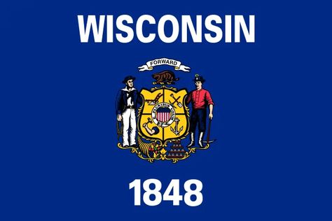 Free! Wisconsin Unit Study - Ben and Me Wisconsin Flag, Wisconsin State, Usa States, States In America, U.s. States, State Flags, The Union, 50 States, Arctic Monkeys