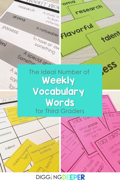 The Ideal Number of Weekly Vocabulary Words for Third Graders - Third Grade Vocabulary Words, Vocabulary Strategies, First Day Of School Activities, Vocabulary Activities, Word Of The Day, Vocabulary Words, Third Grade, School Activities, First Day Of School