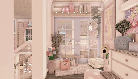 Bloxburg Instagram, Roblox Decor, Blush House, Cottage Core Bloxburg House, Bloxburg Inspiration, Pinterest Kitchen, Building References, Preppy House, Blox Burg