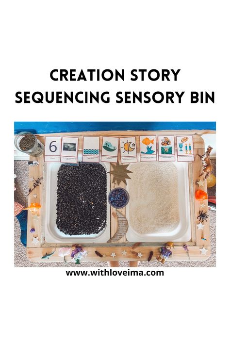 Creation Sensory Bin, Jewish Preschool, Story Crafts, Sunday School Classroom, Story Sequencing, Preschool Bible, Church Nursery, Story Activities, Creation Story