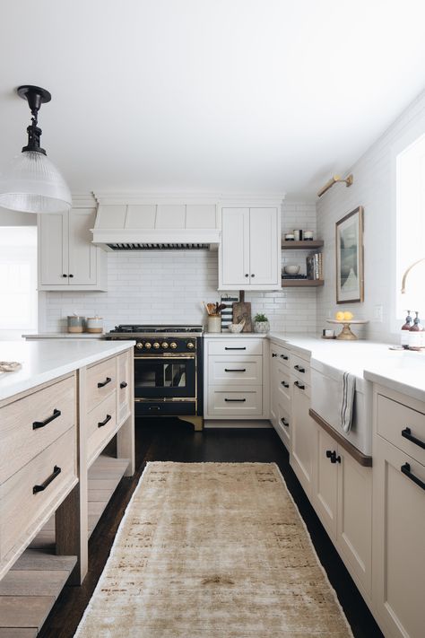 Kate Marker Interiors, City Loft, Classic Kitchen, Classic Kitchens, Trendy Kitchen, Vintage Runner, White Cabinets, Sherwin Williams, Küchen Design