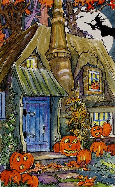 Creature Fantasy, Image Halloween, Pumpkin Illustration, Pumpkin House, 동화 삽화, Storybook Art, Storybook Cottage, Zucca Halloween, Halloween Artwork