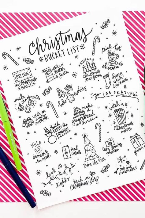 This Christmas Bucket List is just like the others, except it's a COLORING page! #FreeBucketListPrintables #BucketList #Printables Christmas Printables Free, Free Printable Bucket List, Christmas Bucket List Printable, Christmas List Template, Fall Bucket List Printable, Printable Bucket List, Christmas Color Palette, Christmas Bucket List, A Coloring Page