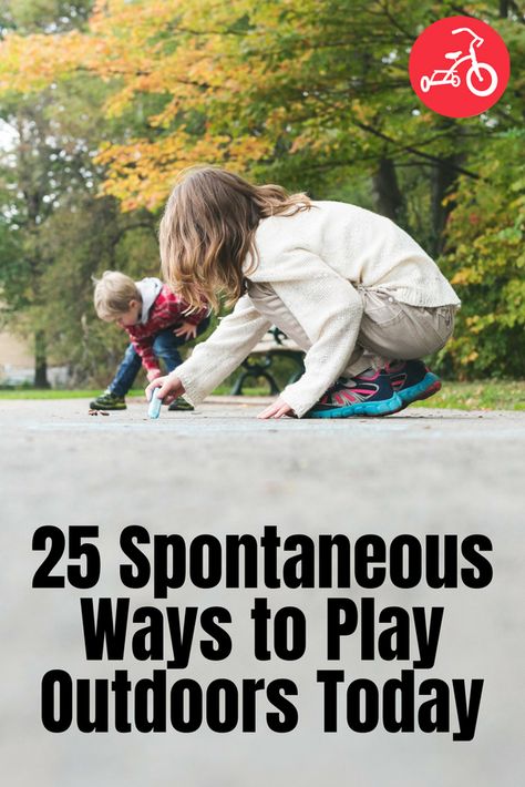 25 Spontaneous Ways to Play Outdoors Today. Outdoor games and activities perfect for getting outside. #activities #outdoors #outsideactivities #activitiesforkids Spontaneous Activities Preschool, Easy Outdoor Activities, Preschool Outdoor Activities, Outdoor Activities For Toddlers, Fireworks Craft, Learning Lessons, Outdoor Fun For Kids, Getting Outside, Learning Framework