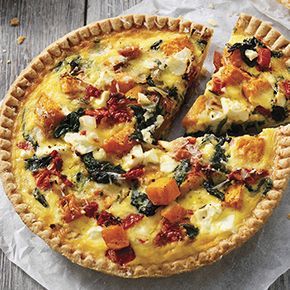 Spinach And Feta Quiche, Pumpkin Quiche, Pumpkin And Feta, Spinach Feta Quiche, Impossible Pies, Pumpkin Spinach, Frittata Muffins, Feta Quiche, Savoury Slice