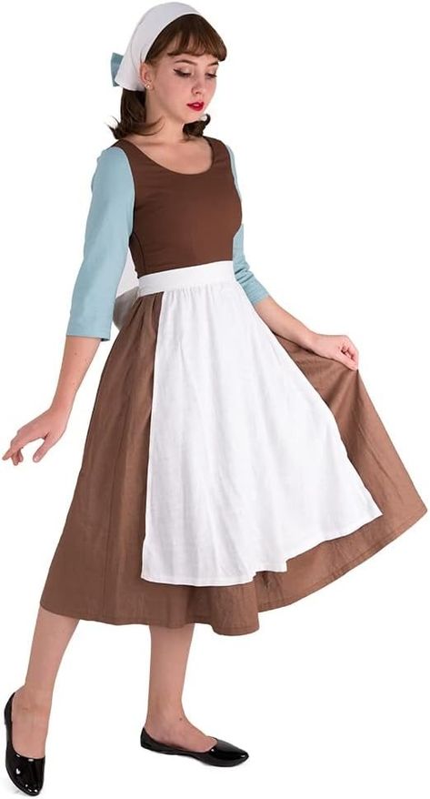 Amazon.com: Cosplay.fm Women's Cinders Rags Peasant Costume Maid Dress Cosplay (L): Clothing, Shoes & Jewelry Fitted Peasant Style Costume Dress, Robin Hood Maid Marian Costume, Peasant Cinderella, Peasant Dress Costume, Medieval Peasant Girl, Peasant Costume, Maid Dress, Shoe Jewelry, Clothes