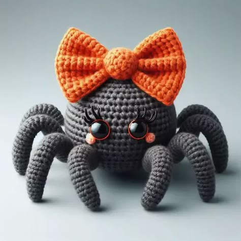 Crochet Spider Amigurumi Free Pattern Quick Crochet Gifts Free Pattern, Crochet Animal Head, Ugly Pumpkin, Crochet Halloween Patterns Free, Crochet Halloween Decorations, Crochet Spider, Christmas Amigurumi, Fall Crochet Patterns, Crochet Halloween