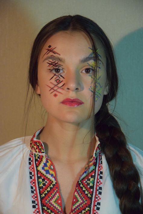 Ukrainian Makeup, Makeup Skin Care, Skin Makeup, Ukraine, Face Paint, Makeup Tutorial, Carnival Face Paint, Skin Care, Skin