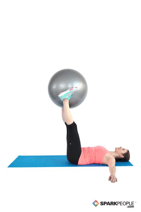 Pendulum with Ball Exercise Lose Saddlebags, Ab Workout In Bed, Ball Workouts, Ab Moves, Ball Exercise, Body After Baby, Abs Workout Video, Spark People, Exercise Ideas