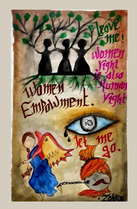 #painting Poster On Women Empowerment, Women Empowerment Drawing, Women Empowerment Poster, Technology Clipart, Women Empowerment Art, Empowerment Art, Woman Empowerment, Abstract Concept, Drawing Competition