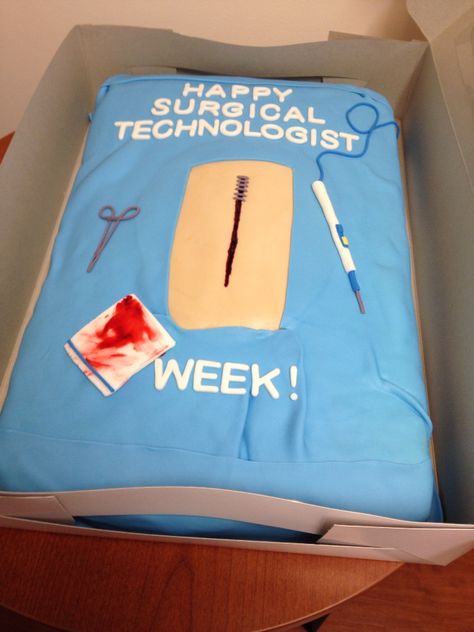 Surgical tech cake 9-25-14 Surgical Tech Cake, Scrub Tech Week, Vet Cake, Surgical Technologist Week, Surgical Tech Week, Tech Week Gifts, Nursing Graduation Cakes, Medical Party, Medical Cake