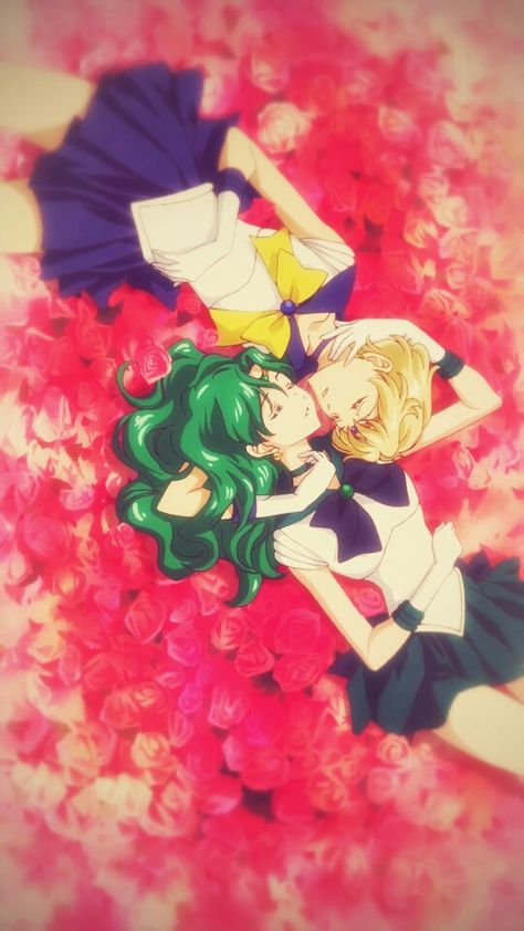 Sailor Neptune and Sailor Uranus Wallpaper My Edit from Sailor Moon Lunar Aesthetic, Sailor Moon Tumblr, Haruka Michiru, Outer Senshi, Arte Sailor Moon, Minako Aino, Sailor Moon Aesthetic, Sailor Pluto, Sailor Neptune