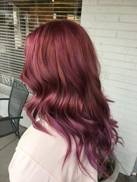 Muted Magenta Hair, Brown Magenta Hair, Dark Muted Pink Hair, Fall Pink Hair, Raspberry Hair, Dark Ombre Hair, Hidden Hair Color, Peekaboo Hair Colors, Magenta Hair