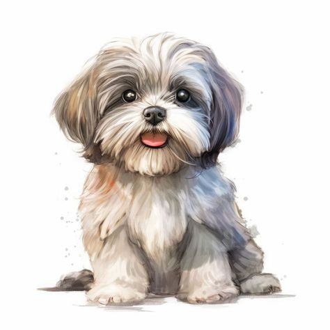 Download this adorable watercolor shih tzu puppy clipart now! Perfect for your next crafting project. #shihtzu #puppy . #Shitzu_Art_Paintings #Shih_Tzu_Art_Illustrations #Shih_Tzu_Acrylic_Painting #Watercolor_T_Shirt Shih Tzu Art Illustrations, Watercolor T Shirt, Shitzu Illustration, Shitzu Drawing, Shih Tzu Drawing, Shih Tzu Painting, Shih Tzu Art, Dog Caricature, Dog Watercolor Painting