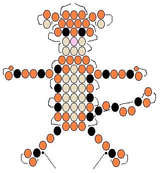 Tiger Beaded Animals Tutorial, Pony Bead Animals, Bead Lizard, Crochet Pot Holders Free Pattern, Pony Bead Projects, Bow Diy, Pony Bead Crafts, Beading For Kids, Holiday Beading