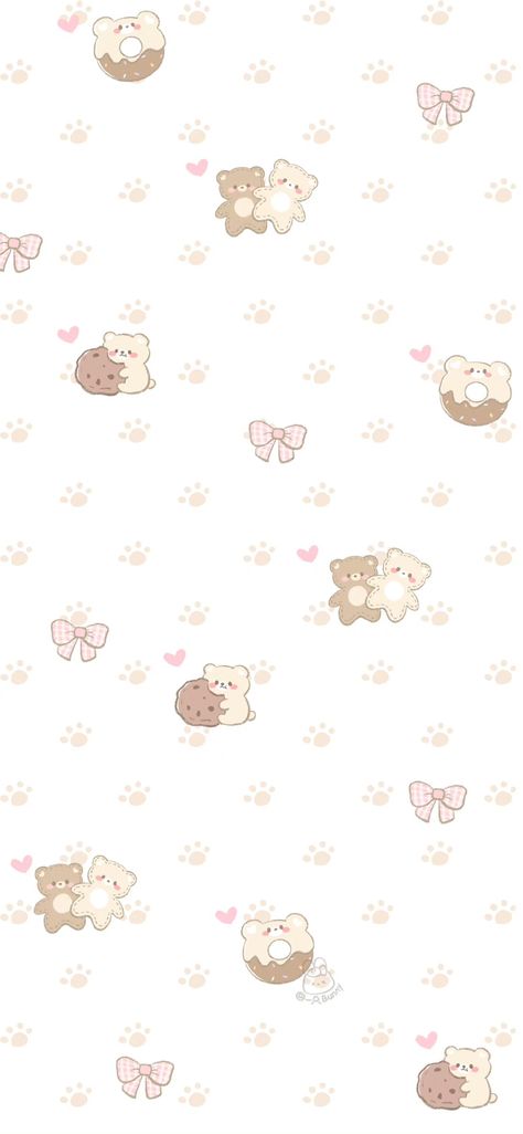 Cream Aesthetic Lockscreen, Soft Lockscreen, Hello Kitty Wallpaper Hd, Bunny Wallpaper, Wallpaper Doodle, Soft Wallpaper, Wallpaper Stickers, Iphone Wallpaper Photos, Cute Cartoon Drawings