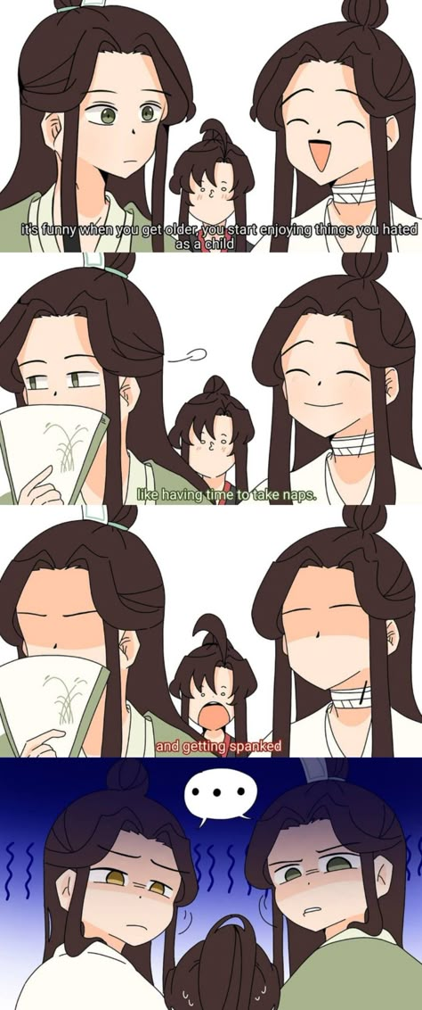 Svsss Fanart Comic, Mxtx Crossover Comic, Mtxt Crossover, Mxtx Crossover Funny, Svsss Chibi, Mxtx Comics, Mxtx Funny, Mxtx Trio, Mxtx Ships