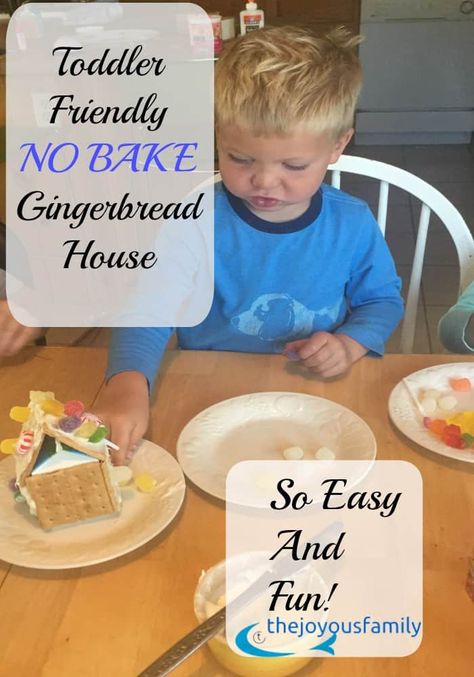 Easy Gingerbread Houses, Easy Gingerbread House, Graham Cracker Gingerbread House, Christmas Activities For Toddlers, Easy Gingerbread, How To Make Gingerbread, House Work, Easy Toddler, Easy No Bake