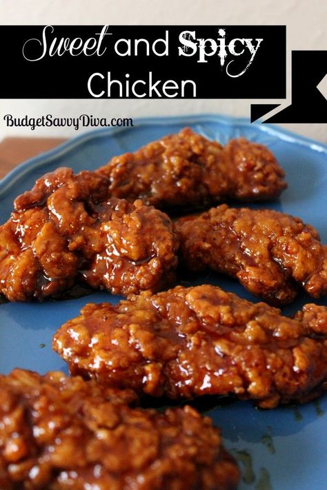 MADE THIS Sweet and Spicy Chicken Recipe.   Next time I would use a little less hot sauce, a little more barbecue   sauce. Chicken Recipe Oven, Chicken Joy, Appetizers Appetizers, Sweet And Spicy Chicken, Spicy Chicken Recipes, Cornish Hens, Honey Bbq, Hot Food, Chicken Strips