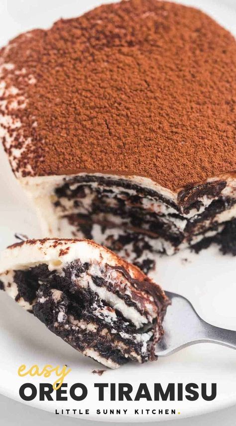 Recipes With Mascarpone Cheese, Chocolate Tiramisu Recipe, Tiramisu Easy, Oreo Tiramisu, Mascarpone Recipes, Easy Tiramisu Recipe, Little Sunny Kitchen, Oreo Dessert Recipes, Sunny Kitchen