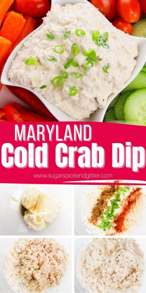 Cold Crab Dip is the ultimate use for leftover crab. Smoky, tangy with the natural sweetness and buttery texture of crab meat, this decadent crab dip is perfect for any occasion! Creamy and rich, yet light, making it the perfect party appetizer or a great protein-packed snack to enjoy throughout the week. Leftover Crab Meat, Crab Dip Recipe Cold, Cold Crab Dip, Cajun Crab Dip, Crab Dip Cold, Tuna Salad Ingredients, Cold Dip Recipes, Canned Crab Meat, Hot Crab Dip