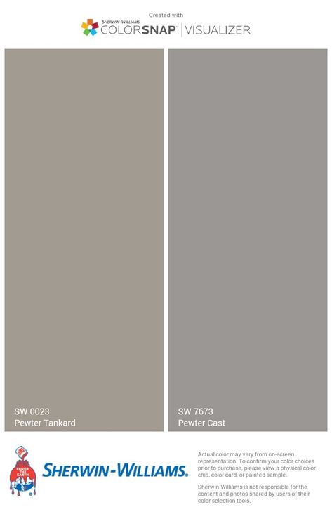 Pewter Tankard Sherwin Williams Exterior, Pewter Tankard Sherwin Williams, Light Gray Paint Colors, Colors For Walls, Paint Color Visualizer, Warm Grey Paint Colors, Light Grey Paint Colors, Gray Paint Colors, Green Grey Paint