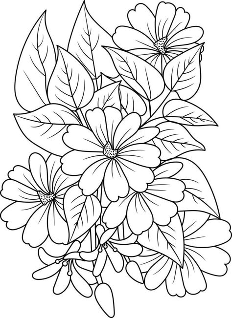 Flower Coloring Sheets, Printable Flower Coloring Pages, Leaf Outline, Flowers Coloring, Printable Flower, Adults Coloring, Adult Coloring Designs, Printable Adult Coloring Pages, Coloring Pages For Adults