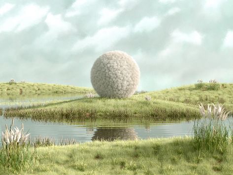 The story of a Land on Behance 3d Landscape, 수채화 그림, 3d Artwork, Landscape Artwork, 3d Texture, Matte Painting, Illustration Graphic Design, Environment Concept Art, Fantasy Landscape