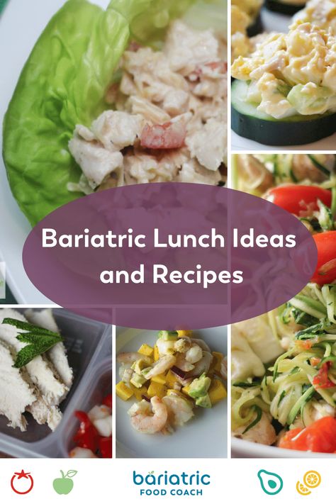 Bariatric Lunch Ideas and Recipes for patients who have had Gastric Sleeve, Gastric Bypass, Duodenal Switch, LapBand, SIPS. Lunch can get boring or not the best choice if you are in a rush! This epic blog post rounds up tons of options and ideas for lunches. Cold protein salad like chicken and shrimp or batch cooking, bento boxes, frozen dinner options and what makes great leftovers! Bariatric Lunch Ideas, Gastric Bypass Meal Plan, Vsg Meals, Bariatric Lunch, Bariatric Recipes Sleeve Liquid Diet, High Protein Bariatric Recipes, Gastric Surgery, Bariatric Recipes Sleeve, Duodenal Switch