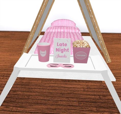 Kids Slumber Party The Sims 4 teepee tent bed functional decor popcorn snacks eyemask sleep mask
cup clutter objects pink blue Tent Lights, Tent Bed, Popcorn Snacks, Kids Tents, Tent Lighting, Bed Tent, Teepee Tent, Functional Decor, Slumber Party